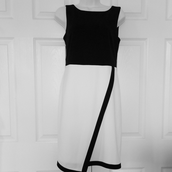 dkny dress black and white